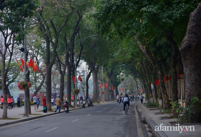 Hà Nội sáng mùng 1 Tết: Đường đông hơn mọi năm nhưng vẫn thênh thang yên bình đến lạ, người dân thong thả đạp xe, đi lễ đền Ngọc Sơn - Ảnh 7.
