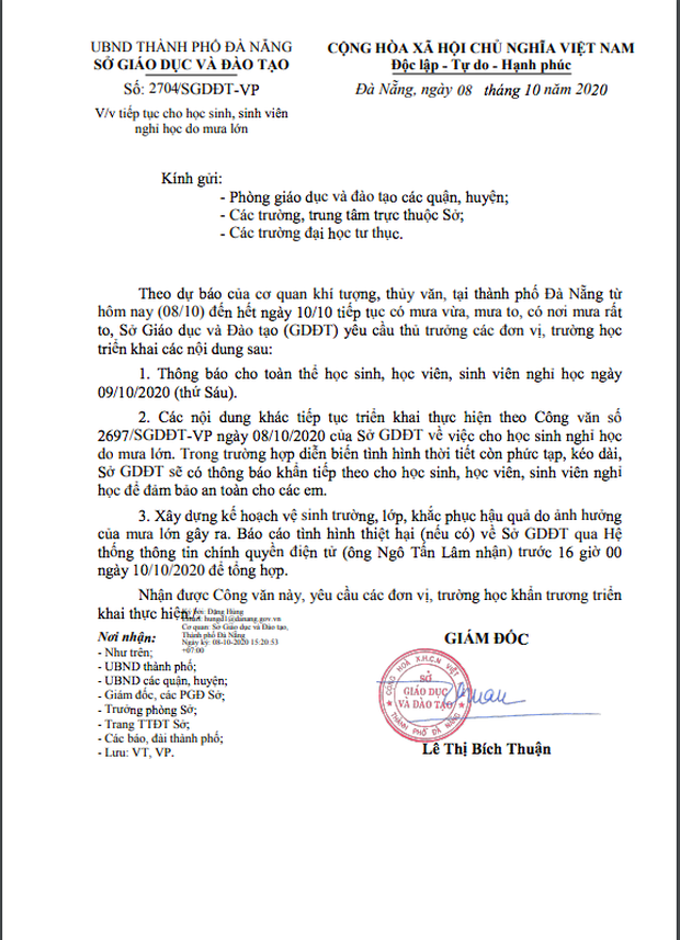 Cập nhật 9/10: 4 địa phương ra thông báo khẩn cho học sinh nghỉ học, có nơi nghỉ đến hết tuần - Ảnh 4.