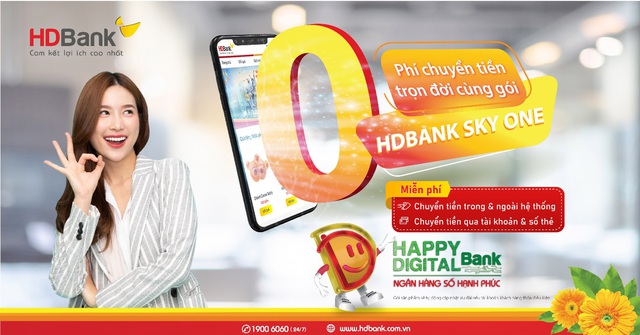 Miễn phí chuyển tiền không giới hạn cùng gói HDBank Sky One - Ảnh 1.