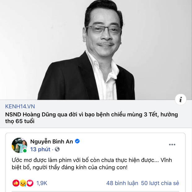 NS Hồng Vân, Quốc Trường và sao Vbiz đau buồn, tiếc thương khi hay tin NSND Hoàng Dũng qua đời - Ảnh 3.