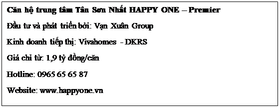 Căn hộ HAPPY ONE - Premier khởi động phong cách sống đẳng cấp - Ảnh 1.