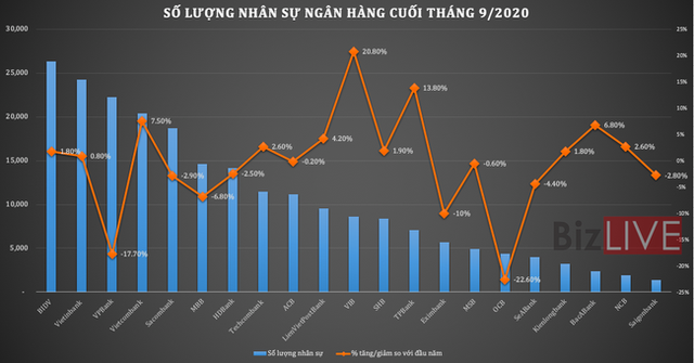 10 ngân hàng giảm gần 9.000 nhân sự, thu nhập người giữ lại được củng cố - Ảnh 1.