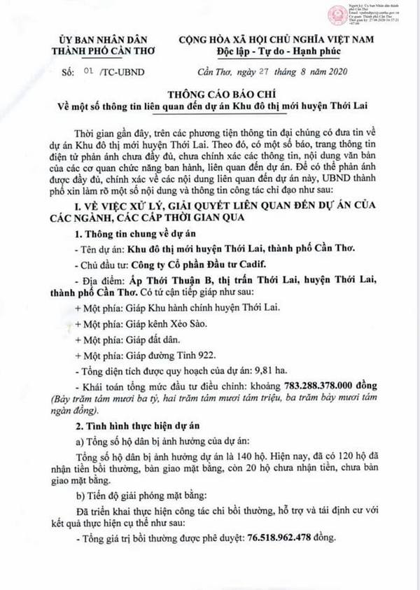 Cần Thơ: “Dự án phê duyệt ấp A, thu hồi đất ấp B” do lỗi đánh máy - Ảnh 1.