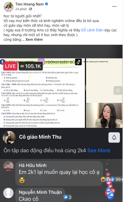 Chủ tịch Hoàng Nam Tiến cũng xem cô giáo Minh Thu giảng bài: Đến lúc này cô giáo là giỏi nhất, chưa thấy giáo viên nào làm được - Ảnh 1.