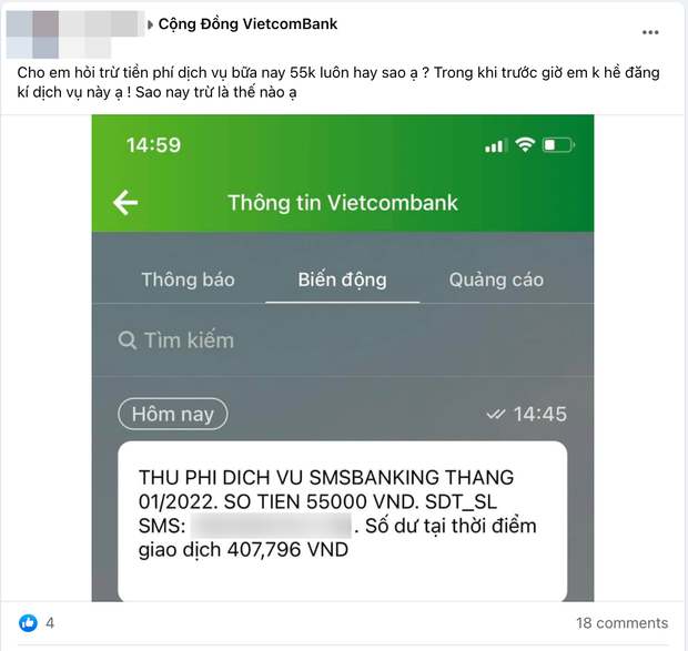  Dân mạng than trời khi cước tin nhắn SMS Banking tăng chóng mặt: Ngân hàng Vietcombank lí giải ra sao? - Ảnh 1.