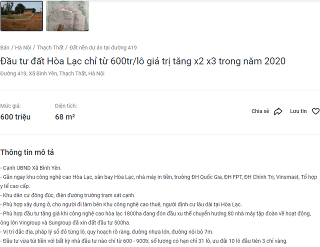 Cuối năm nhà đất Hòa Lạc, Thạch Thất (Hà Nội) đang bị môi giới đánh lên...nhà đầu tư cần tỉnh táo - Ảnh 3.