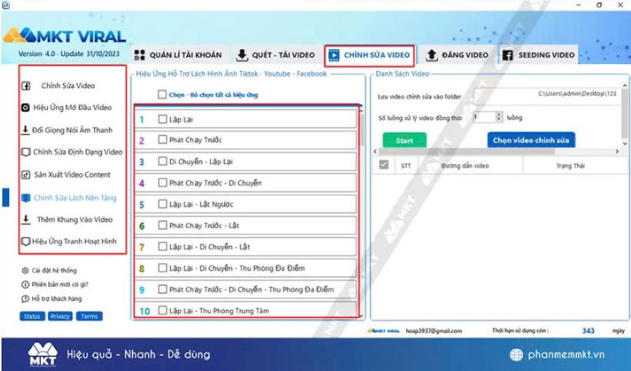 Tính năng phần mềm MKT Viral