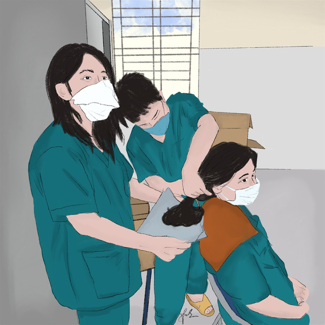 Lời cảm ơn những người hùng áo trắng được khắc họa trong bộ tranh tri ân vô cùng xúc động của nữ sinh Đà Nẵng - Ảnh 3.