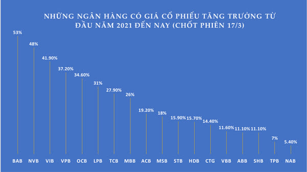 Vì sao cổ phiếu ngân hàng lũ lượt vượt đỉnh trong tháng 3? - Ảnh 1.