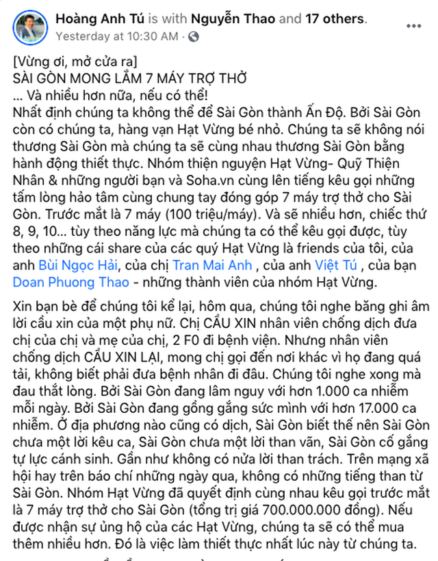 Khi cả nước hướng về Sài Gòn: Những lời kêu gọi, những quỹ từ thiện và chiến dịch tử tế ra đời để tiếp sức thành phố vượt qua dịch bệnh - Ảnh 3.