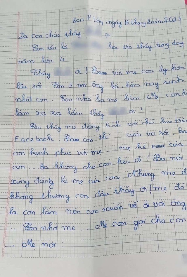  Cha mẹ ly hôn rồi có hạnh phúc mới, cô bé lớp 9 viết thư đầy xót xa gửi thầy giáo cũ: Sinh nhật con chẳng còn ai nhớ tới, con ước có ba có mẹ như bao người - Ảnh 2.