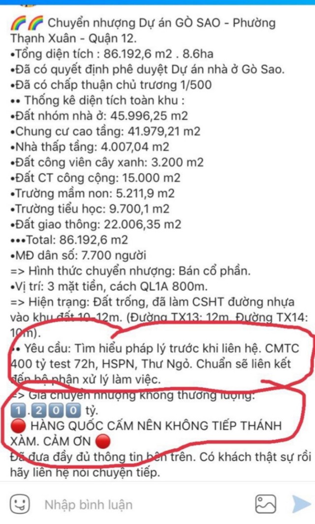 Một doanh nghiệp BĐS “đau đầu” vì tin đồn thất thiệt liên quan đến chuyển nhượng dự án tại Q.12 - Ảnh 1.