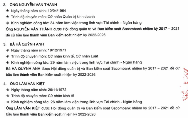 Lộ diện 2 người lạ được đề cử vào Hội đồng quản trị Sacombank nhiệm kỳ mới - Ảnh 2.