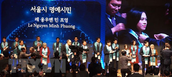 Vừa nghiên cứu sinh, vừa làm MC cho đài KBS, phiên dịch viên cho Samsung, LG,... cô gái 8X này là người Việt đầu tiên được ghi nhận là công dân gương mẫu Seoul - Ảnh 1.