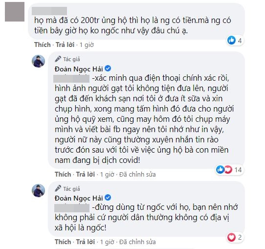 Ông Đoàn Ngọc Hải bị mạo danh, gom tiền ủng hộ để trục lợi, có nhà hảo tâm gửi nhầm 200 triệu - Ảnh 2.