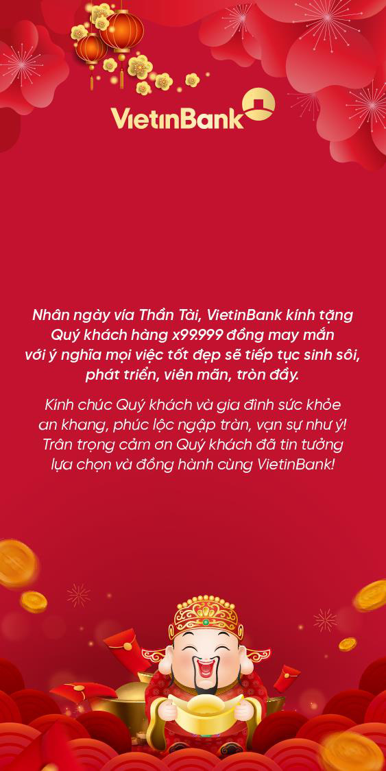 VietinBank dành 7 tỷ đồng “lì xì” khách hàng ưu tiên ngày vía Thần Tài - Ảnh 1.