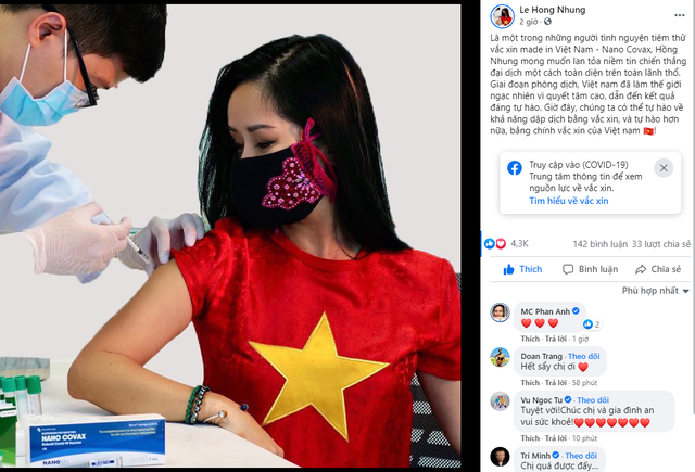 Ca sĩ Hồng Nhung tình nguyện tiêm thử vaccine Nanocovax, mong muốn lan tỏa niềm tin chiến thắng đại dịch trên toàn lãnh thổ - Ảnh 1.