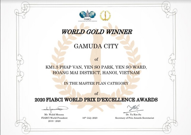 FIABCI World Prix d’Excellence 2020: Gamuda City dành giải vàng hạng mục Master Plan - Ảnh 2.