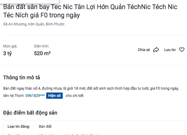 Bình Phước: Sân bay Téc Ních chưa quy hoạch, “cò” đã thổi giá đất dựng đứng - Ảnh 2.