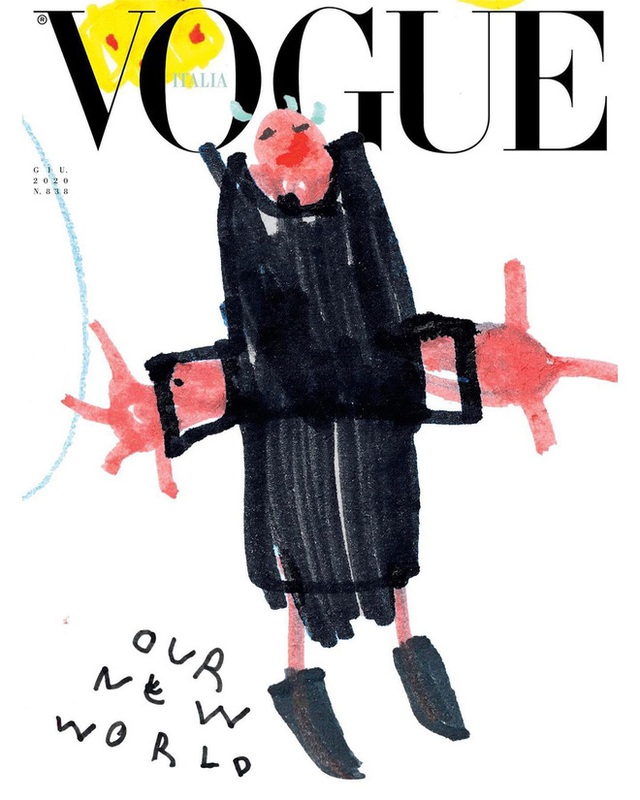 Nối gót Gucci, Vogue Ý cũng post ảnh bìa được vẽ nguệch ngoạc nhưng ý nghĩa đằng sau lại thật ấm lòng - Ảnh 6.