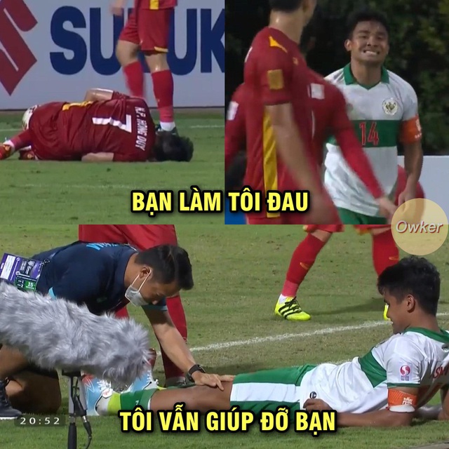 Cầu thủ Indonesia bị đau, trợ lý đội tuyển Việt Nam ghi điểm với hành động cực đẹp - Ảnh 1.
