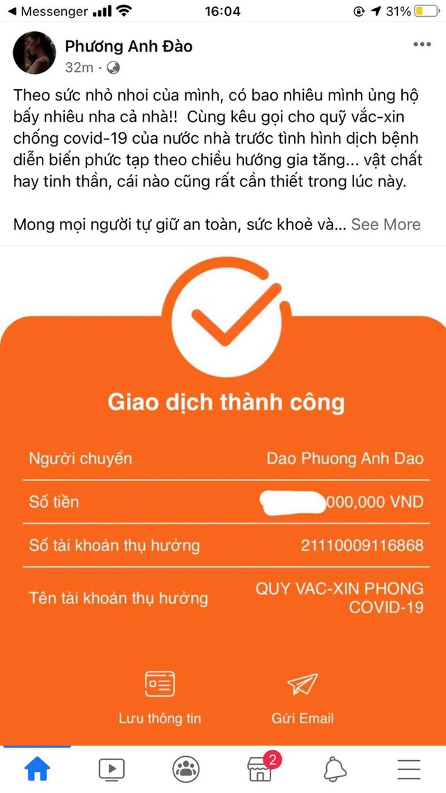  Ảnh chụp màn hình hot nhất MXH lúc này: Dân mạng thi nhau khoe đã góp gạo cùng những lời chúc đáng yêu đến Quỹ Vaccine Covid-19 - Ảnh 2.