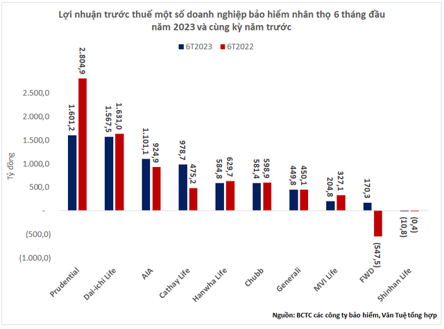 Toàn cảnh lợi nhuận các công ty BHNT nửa đầu năm: Prudential giảm sâu, Cathay Life và FDW bùng nổ - Ảnh 1.