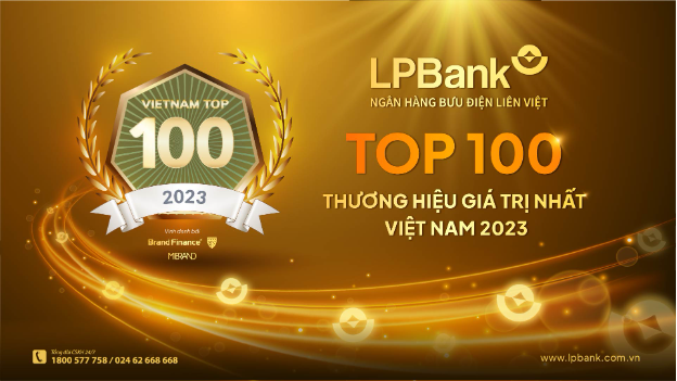 LPBank được vinh danh Top 100 thương hiệu giá trị nhất Việt Nam 2023 - Ảnh 1.