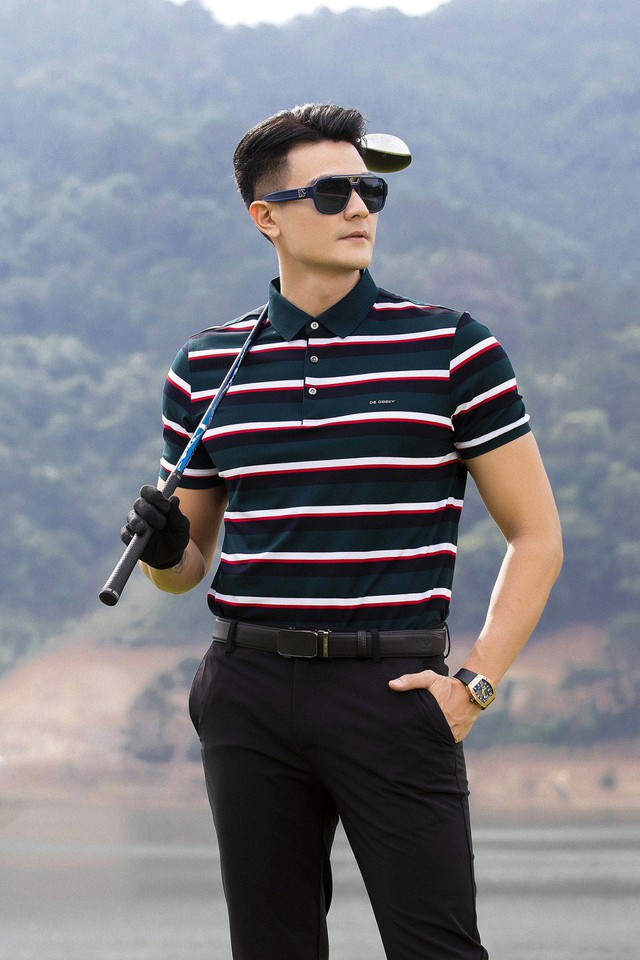 Vĩnh Thụy khoe diện mạo nam thần với trang phục De Obelly trên sân golf - Ảnh 2.