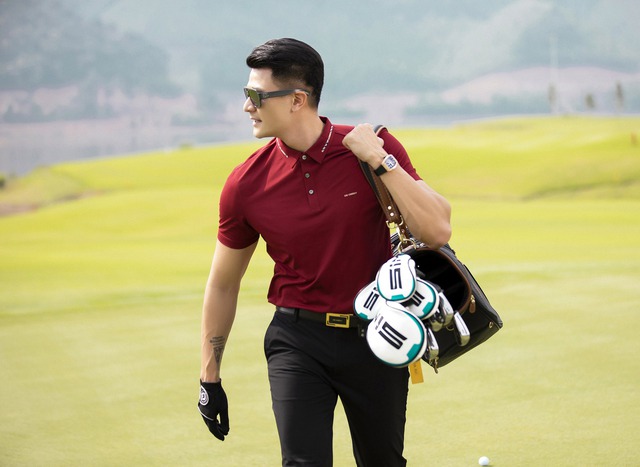 Vĩnh Thụy khoe diện mạo nam thần với trang phục De Obelly trên sân golf - Ảnh 8.